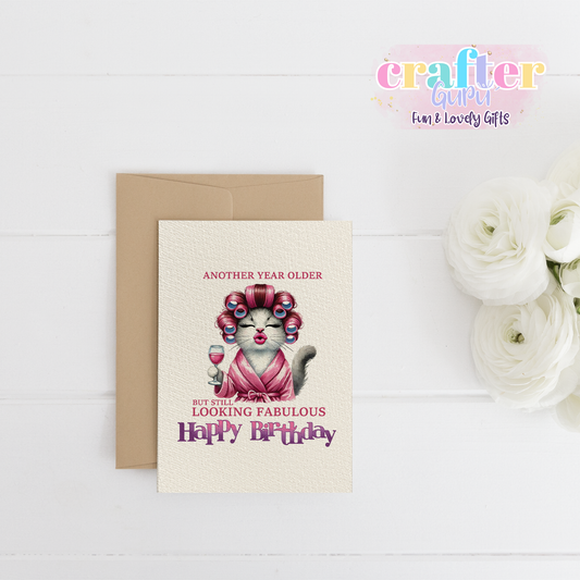 Another Year Older, But Still Looking Fabulous – Happy Birthday Cat Lady! Cards