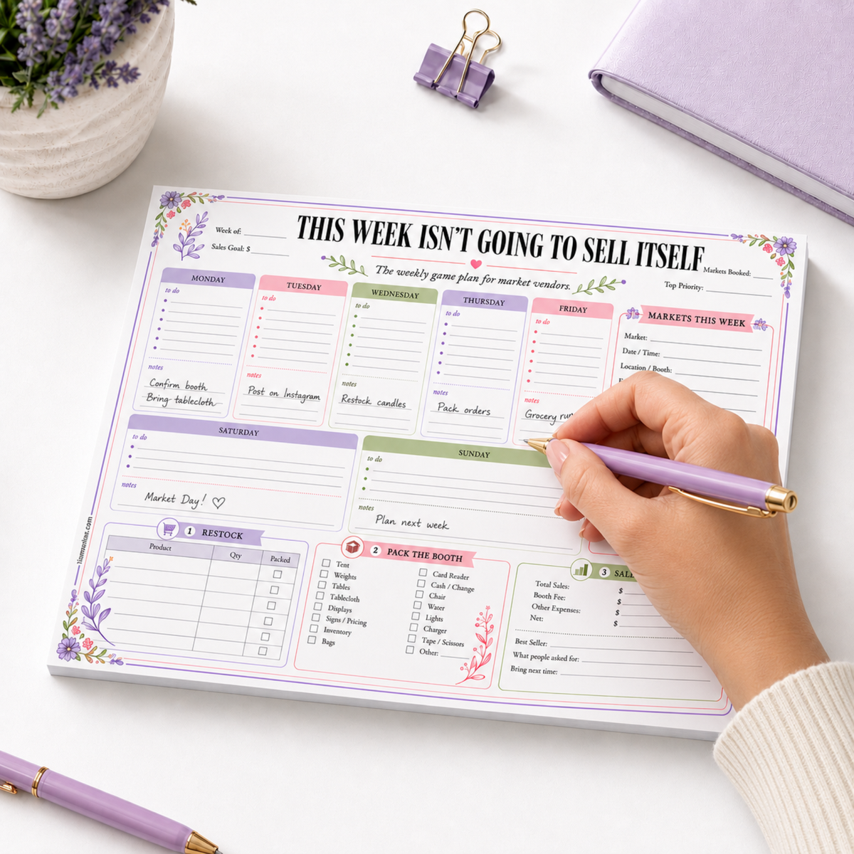 This Week Isn't Going to Sell Itself – Market Vendor Planner Pad