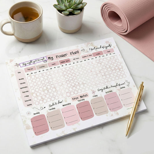 My Power Plan! Fitness & Wellness Weekly Tracker – 50 Sheets