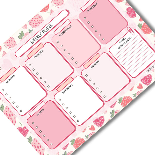 Berry Sweet Weekly Planner Pad – 50 Sheets