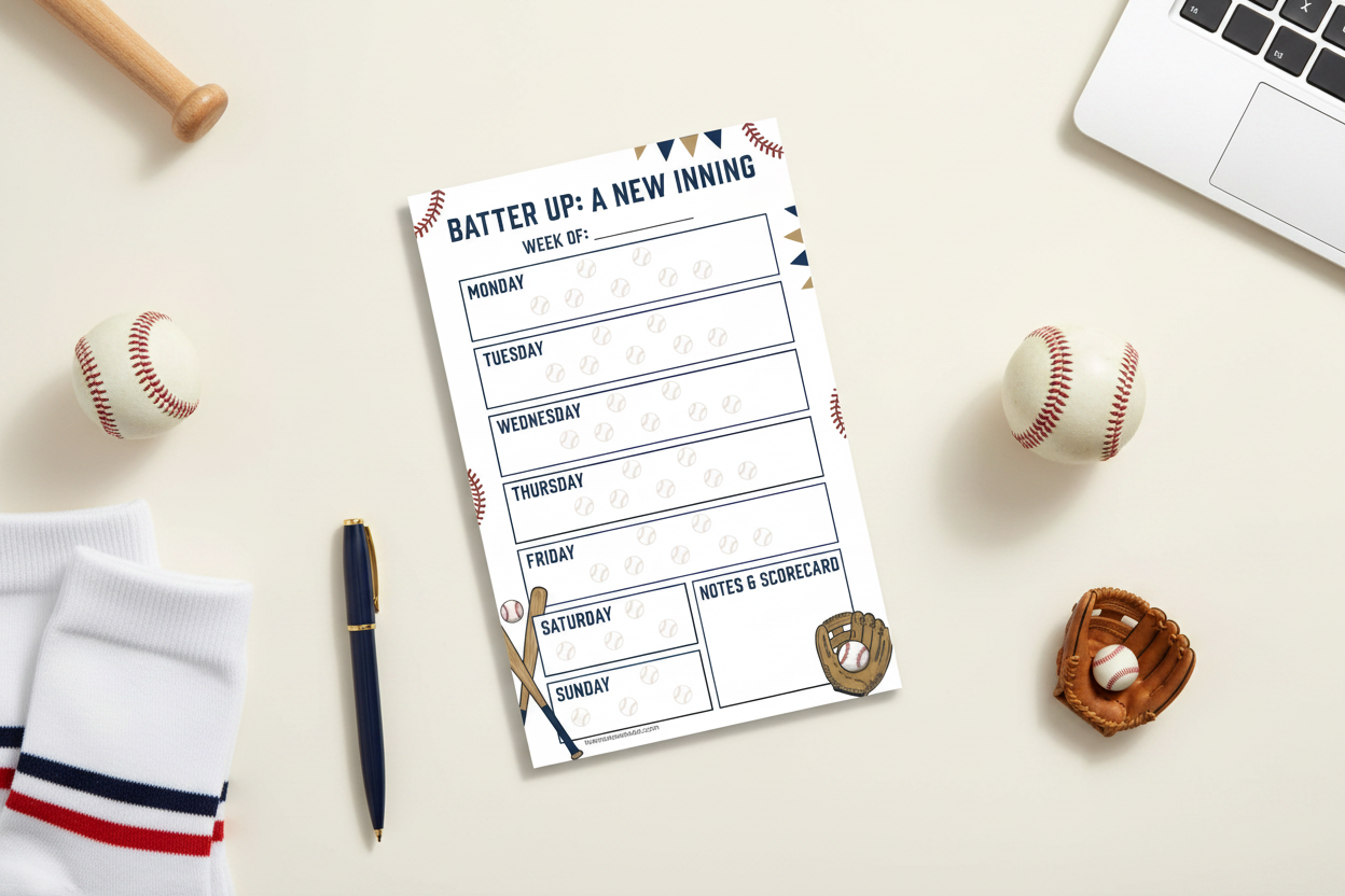 Batter Up Notepad Mockup