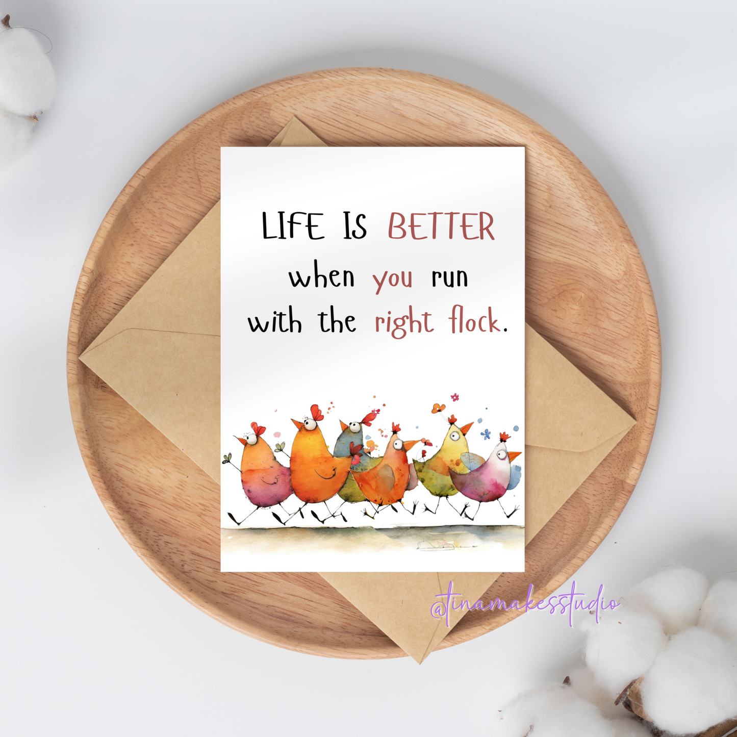 Friendship Greeting Card – "Life Is Better When You Run With the Right Flock" | GC-52