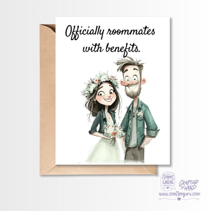 Officially Roommates With Benefits – Funny Wedding Card GC-045
