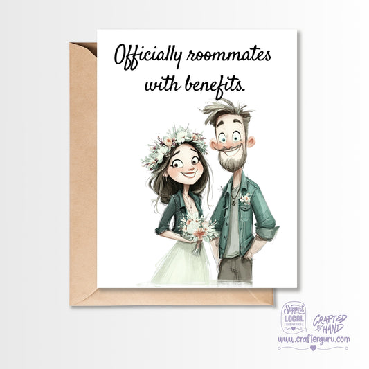Officially Roommates With Benefits – Funny Wedding Card GC-045