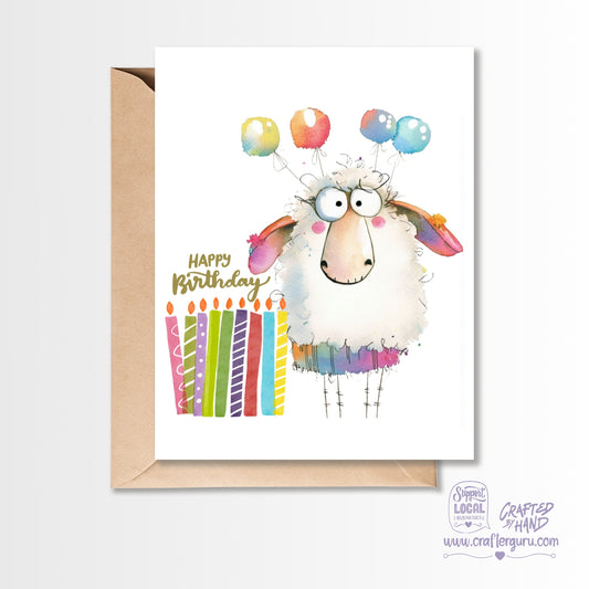 Sheep & Birthday Candles Card GC-037
