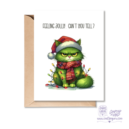Feeling Jolly Can’t You Tell? – Funny Grumpy Cat Christmas Card – CRD-CH-024