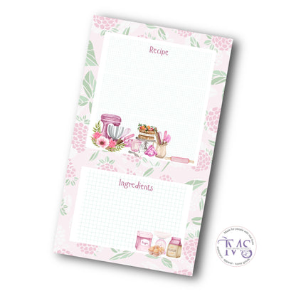 Recipe Notepad – Floral Baking Design