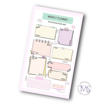 Weekly Planner Notepad – You're the Boss of Your Week