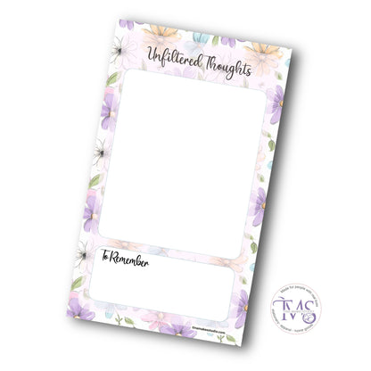 Unfiltered Thoughts Notepad – Floral Lavender