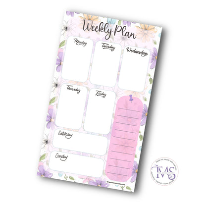 Weekly Plan Notepad – Floral Lavender