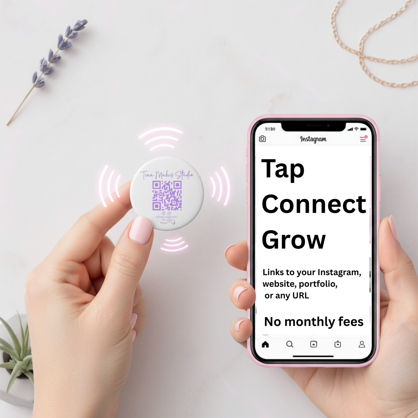 NFC + QR Button Pin – Custom Branded