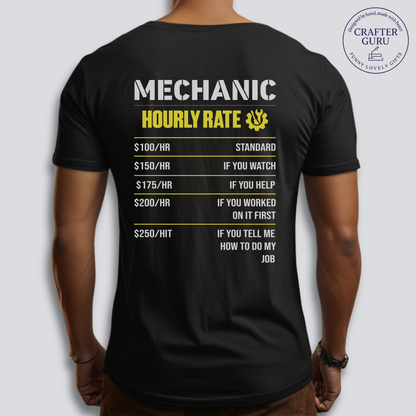 Mechanic Hourly Rate  (unisex Adult Tees)