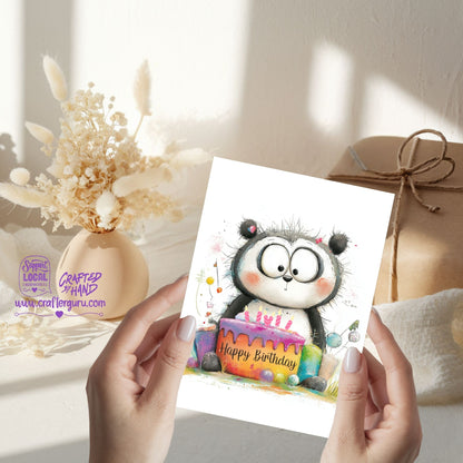 Happy Birthday Panda Cake Card GC-032