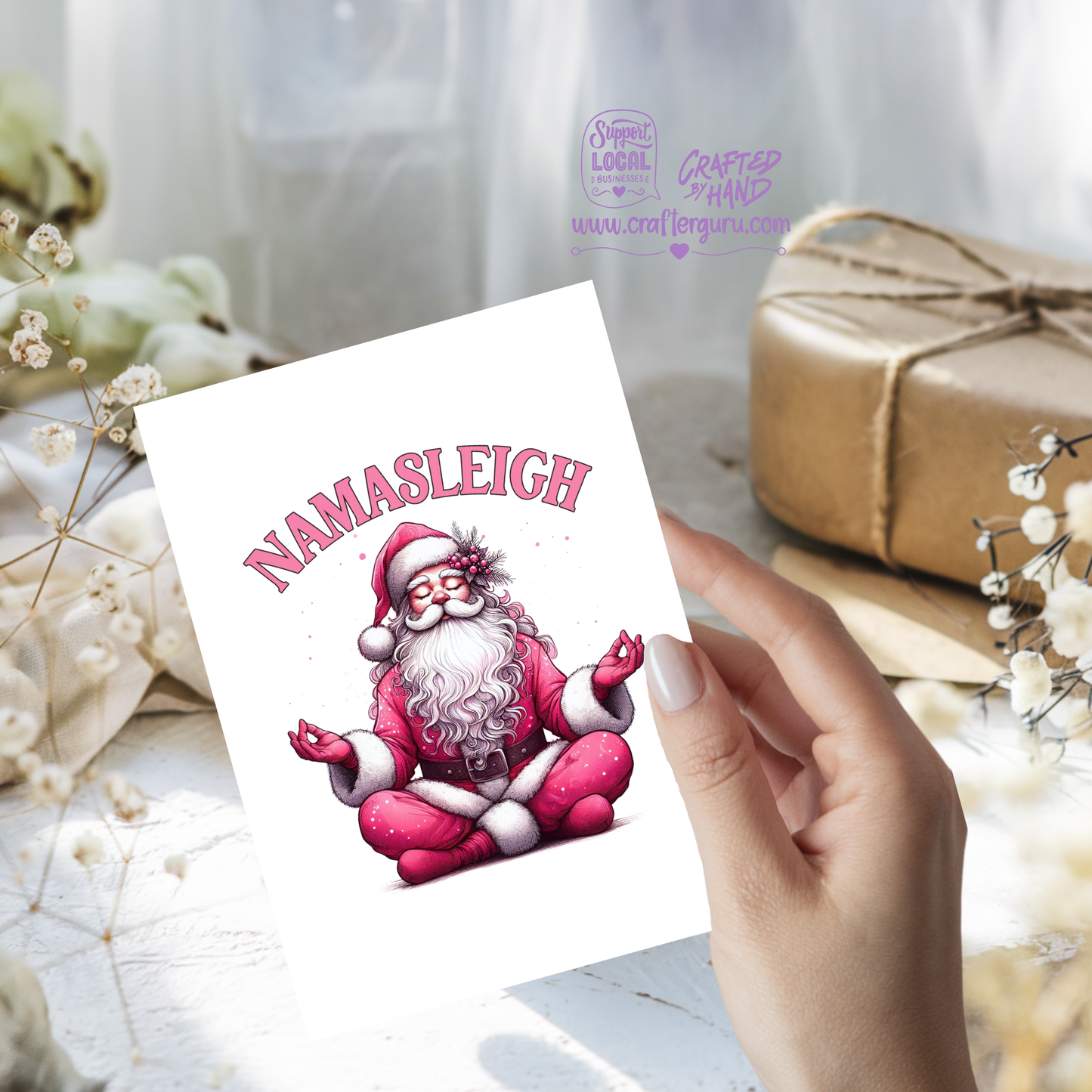 Namasleigh – Yoga Santa Christmas Card – CRD-CH-025