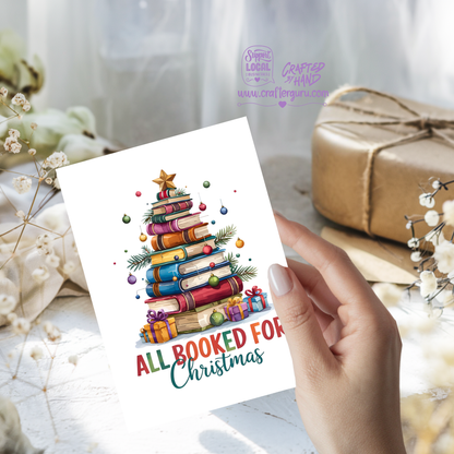 All Booked for Christmas – Book Lover Holiday Card – CRD-CH-026