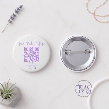NFC + QR Button Pin – Custom Branded