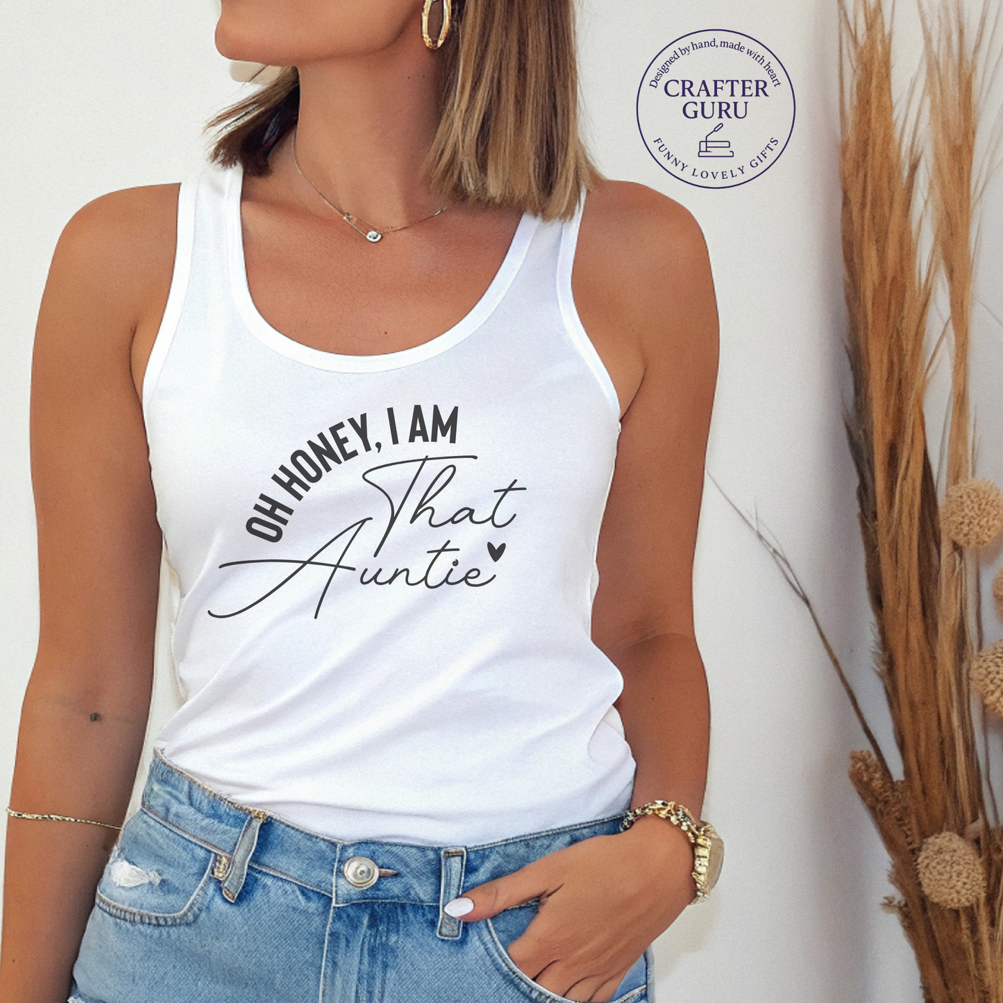 Oh Honey, I Am That – Custom Funny ( Ladies RACERBACK TANK ) for Cool Aunties, Teachers, Moms & More
