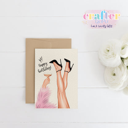 Legs, Bubbles & Birthday Fun! Happy Birthday Card
