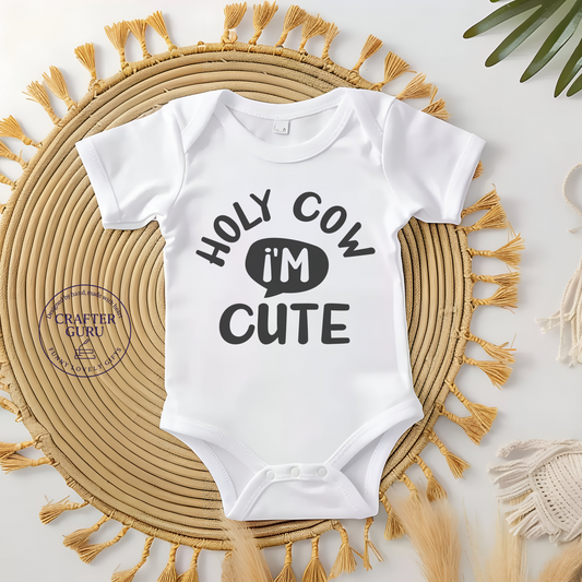 🐮 Holy Cow, I’m Cute  (Baby Bodysuit)
