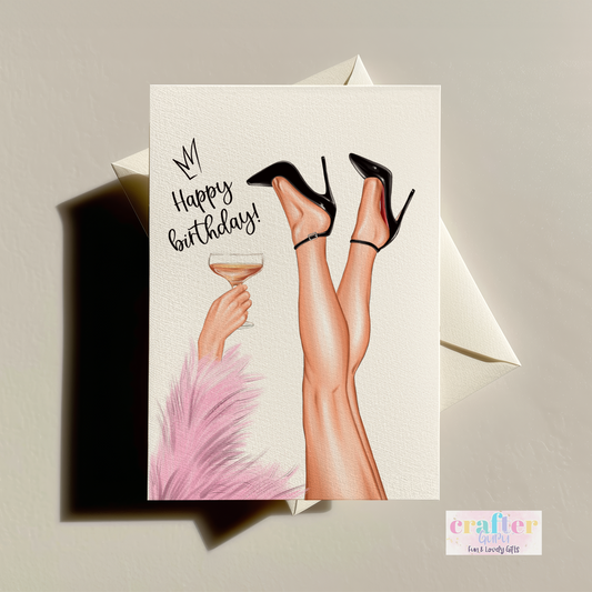 Legs, Bubbles & Birthday Fun! Happy Birthday Card
