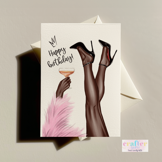 Legs, Bubbles & Birthday Fun! Happy Birthday Card