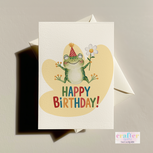 Happy Birthday Frog - A Ribbit-ing Good Celebration! Card