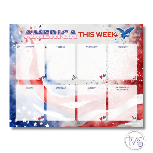 America This Week Weekly Planner Pad – 50 Sheets