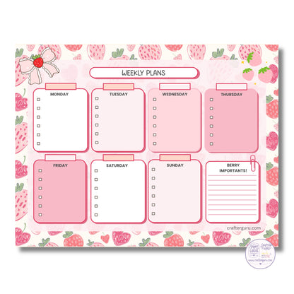 Berry Sweet Weekly Planner Pad