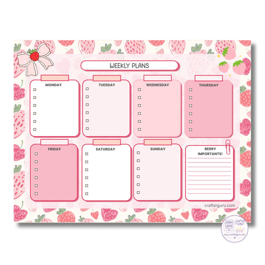Berry Sweet Weekly Planner Pad