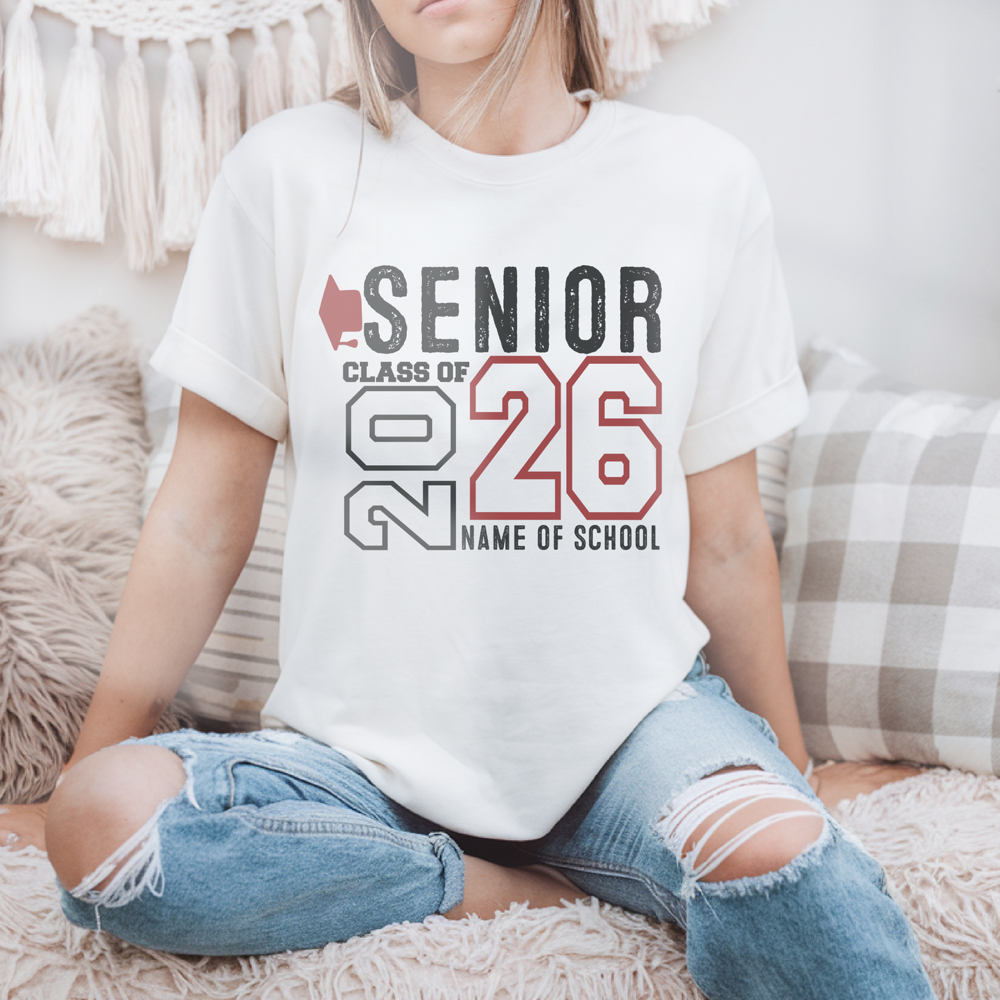 Class of 2026 Personalized Senior T-Shirt – Custom School Name Option (unisex Adult Tees)