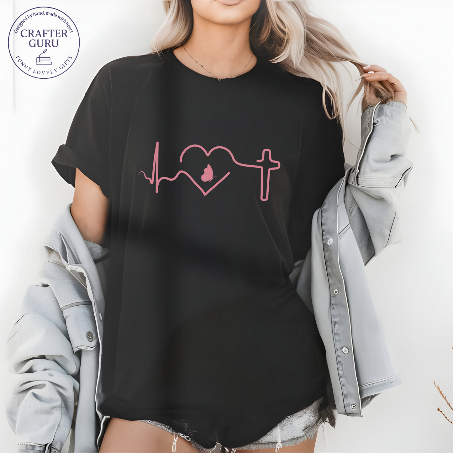 Faith Heartbeat T-Shirt – Christian Cross (unisex Adult Tees)