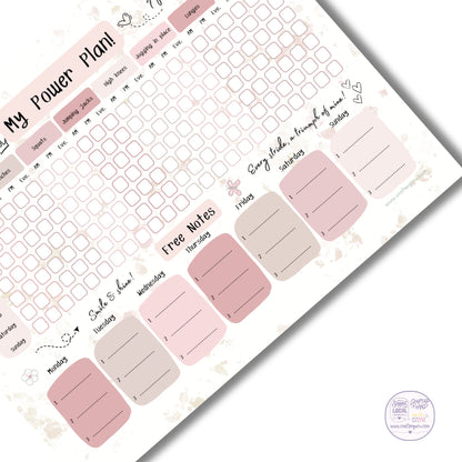 My Power Plan! - Fitness & Wellness Weekly Tracker Notepad