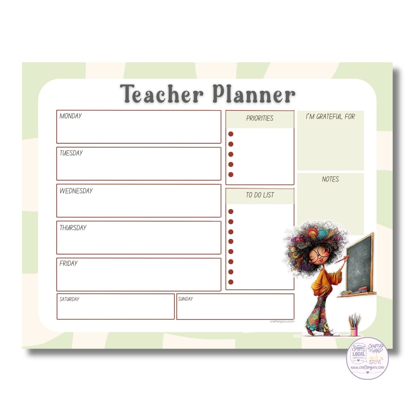 Teacher Weekly Planner Notepad