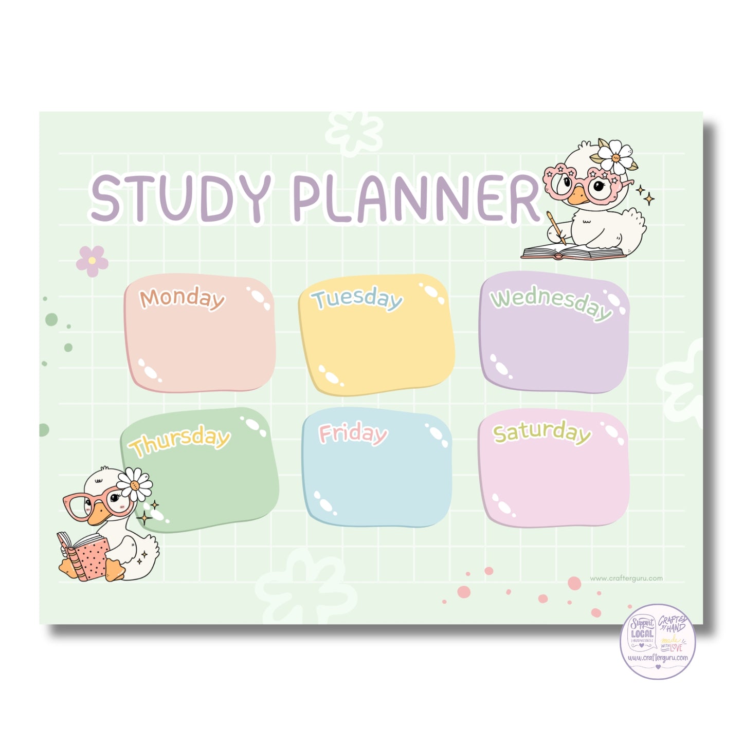 Kawaii Duck Weekly Study Planner