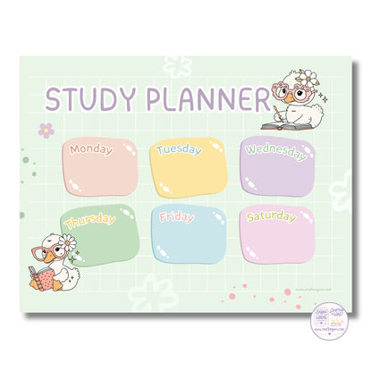 Kawaii Duck Weekly Study Planner