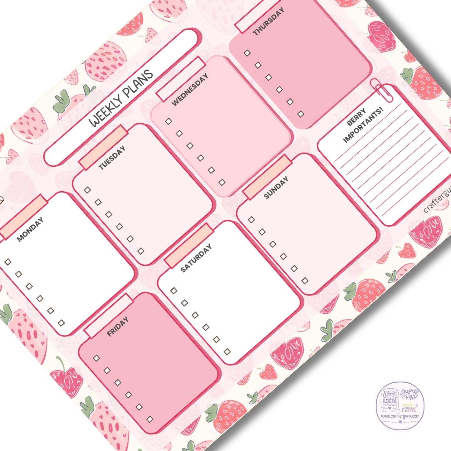 Berry Sweet Weekly Planner Pad