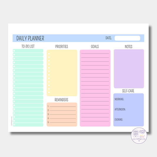 Rainbow Pastel Daily Planner Pad