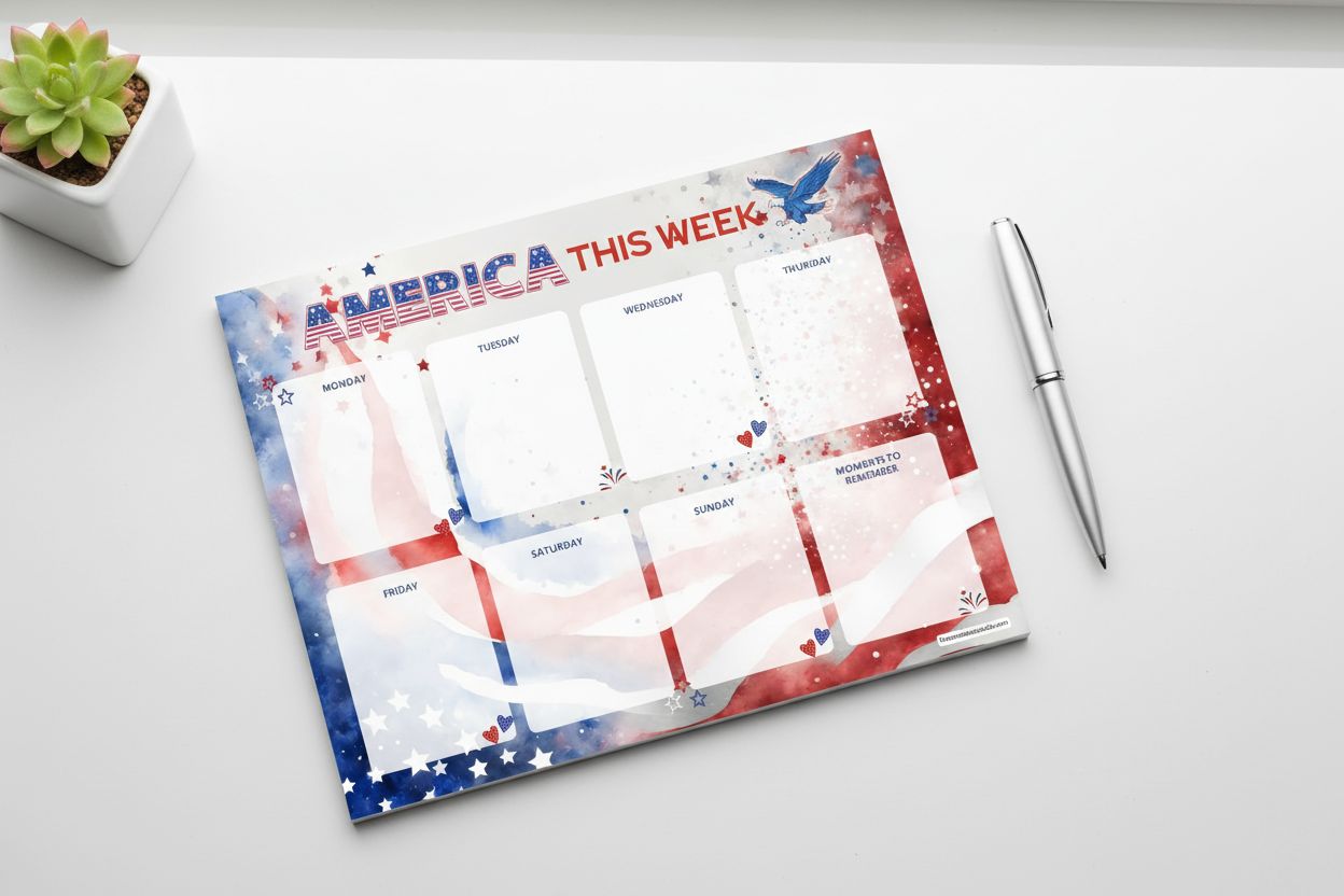 America This Week Planner Mockup