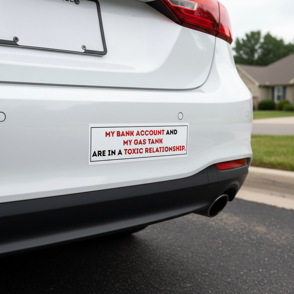 Bumper Sticker Mockup en Carro