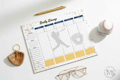 Daily Lineup Baseball Planner Mockup