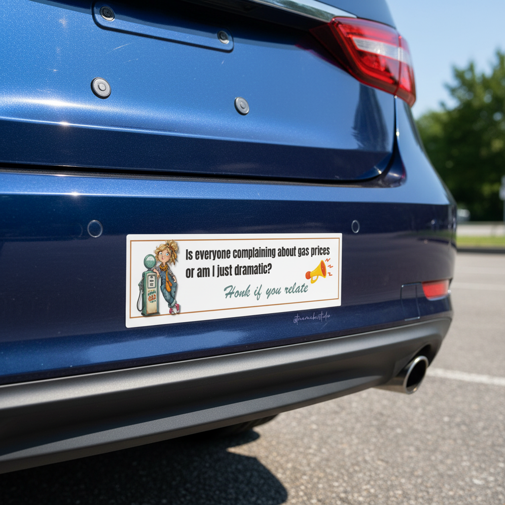 Gas Prices Bumper Sticker Mockup