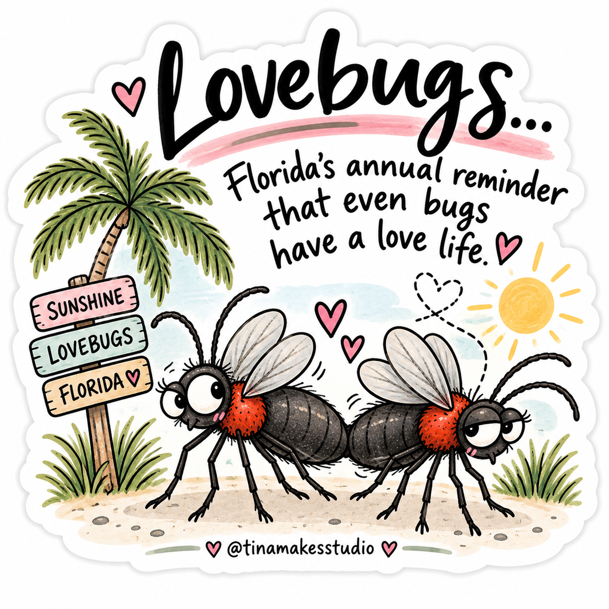 Lovebugs Florida Sticker