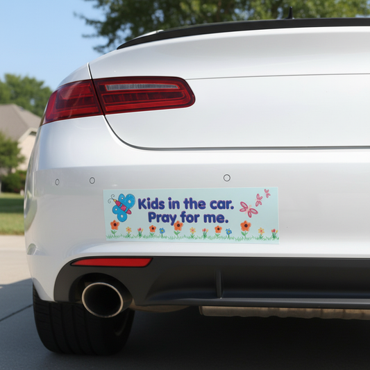 Kids in the Car Bumper Sticker Mockup