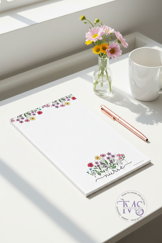 Nurse Floral Notepad Mockup