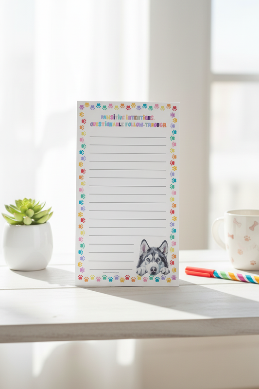 Siberian Husky Notepad Mockup