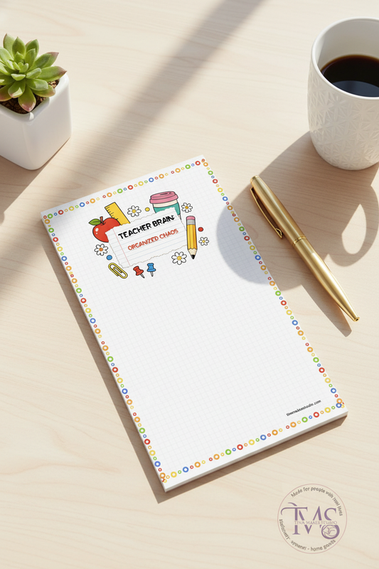 Teacher Brain Notepad Mockup