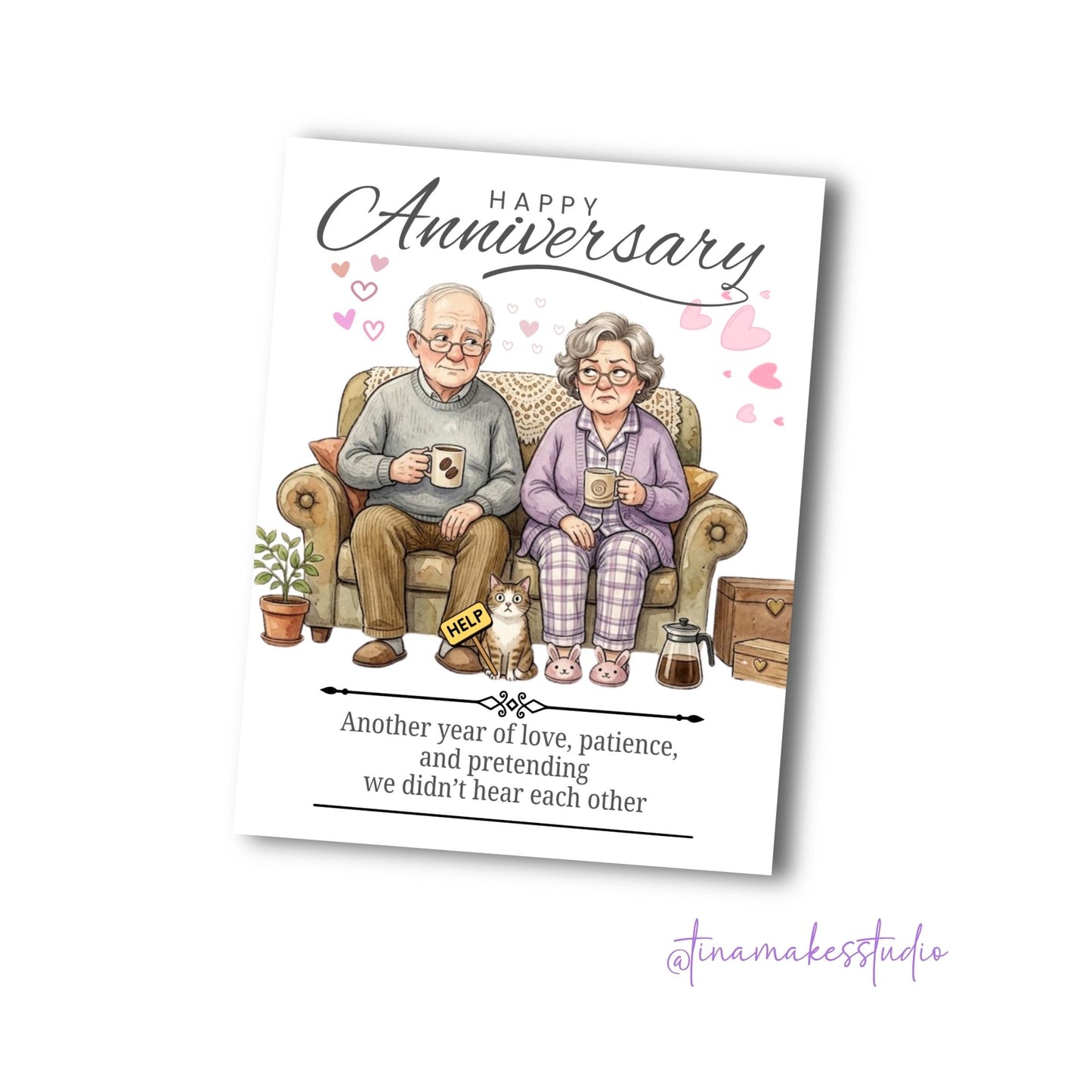 Funny Anniversary Greeting Card – Love, Patience & Pretending
