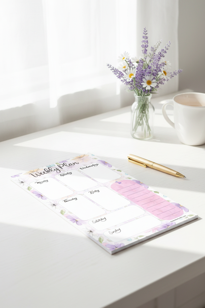 Weekly Plan Floral Notepad Mockup