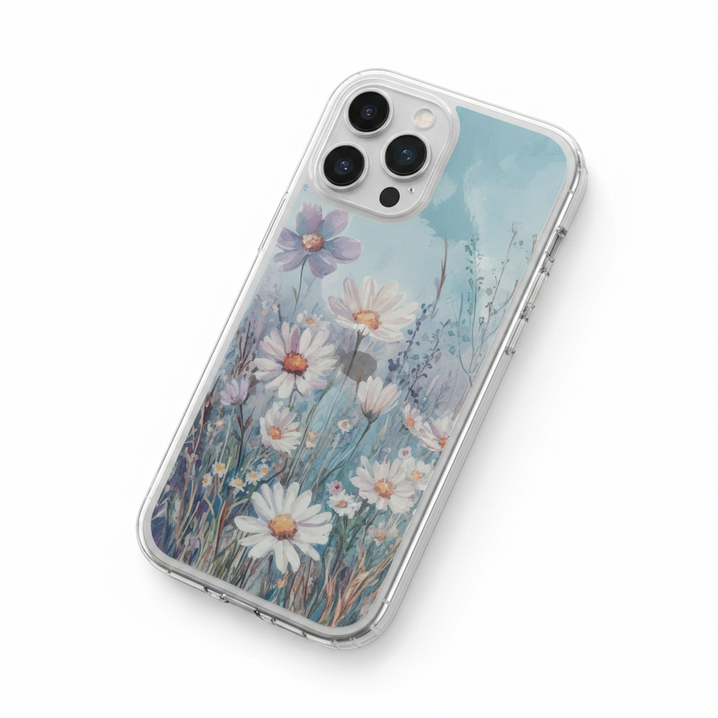 White Daisies in Clear Case