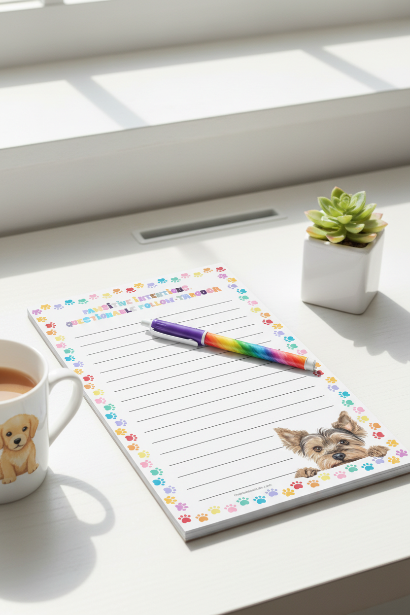 Yorkshire Terrier Notepad Mockup